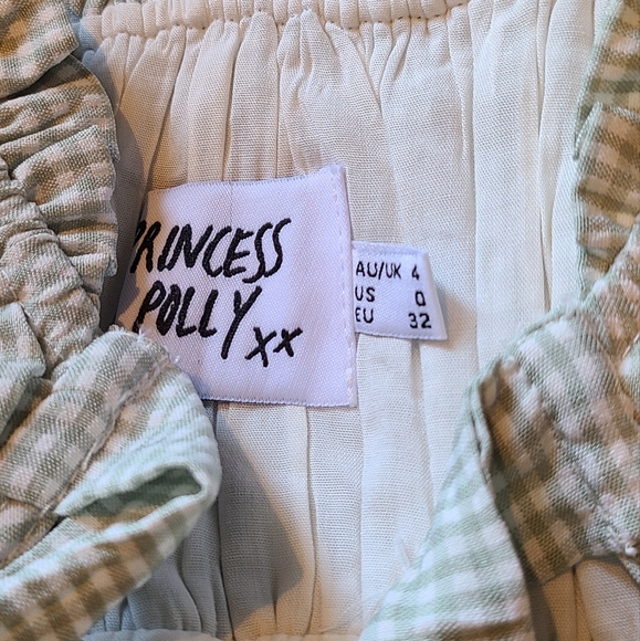NWOT Princess Polly 0 Elouise Crop Top Mint Gingham xs xxs - Picture 3 of 3